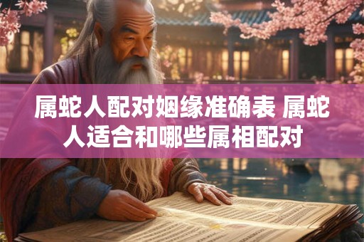 属蛇人配对姻缘准确表 属蛇人适合和哪些属相配对