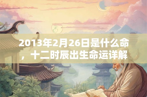 2013年2月26日是什么命，十二时辰出生命运详解