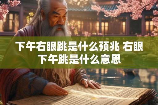 下午右眼跳是什么预兆 右眼下午跳是什么意思