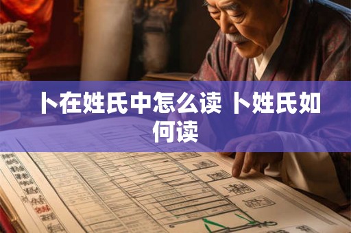 卜在姓氏中怎么读 卜姓氏如何读
