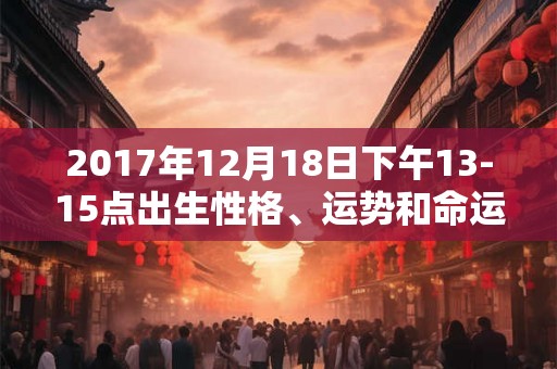 2017年12月18日下午13-15点出生性格、运势和命运