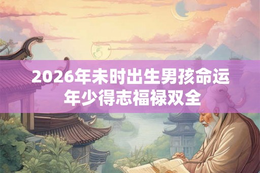 2026年未时出生男孩命运 年少得志福禄双全