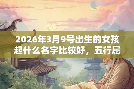 2026年3月9号出生的女孩起什么名字比较好,五行属什么 2026年3月9号出生的女孩起什么名字比较好,五行属什么
