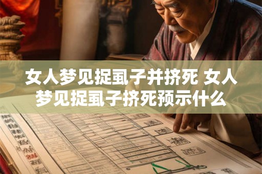 女人梦见捉虱子并挤死 女人梦见捉虱子挤死预示什么