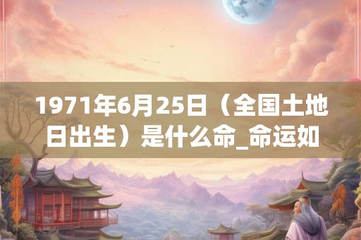 1971年6月25日（全国土地日出生）是什么命_命运如何