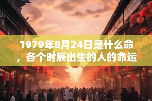 1979年8月24日是什么命，各个时辰出生的人的命运