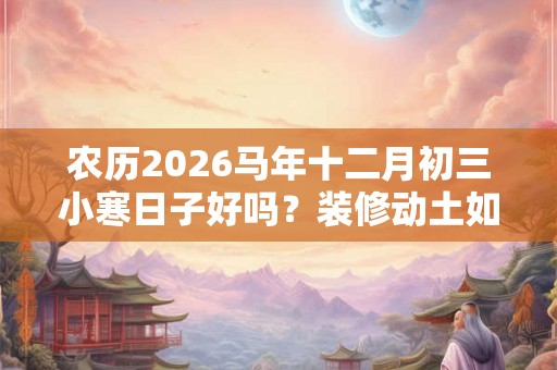 农历2026马年十二月初三小寒日子好吗？装修动土如何？