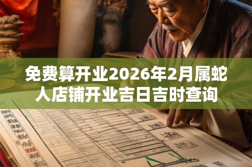 免费算开业2026年2月属蛇人店铺开业吉日吉时查询