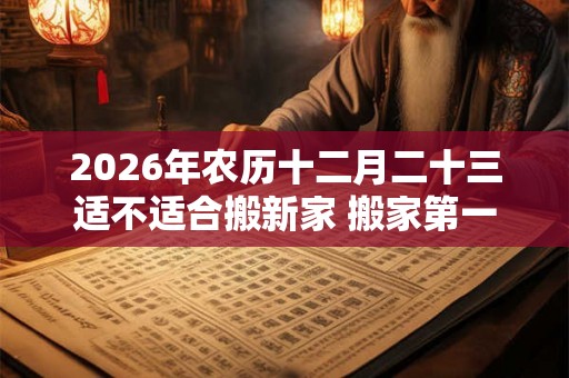 2026年农历十二月二十三适不适合搬新家 搬家第一天吃什么