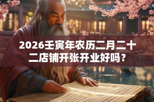 2026壬寅年农历二月二十二店铺开张开业好吗？
