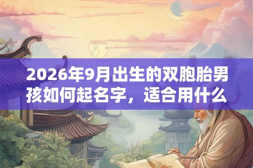 2026年9月出生的双胞胎男孩如何起名字，适合用什么字