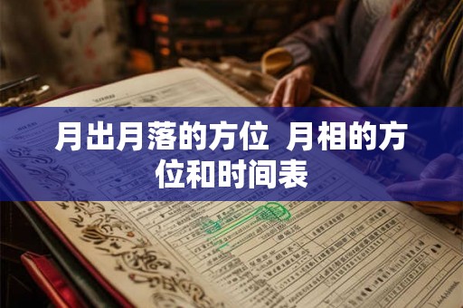 月出月落的方位 月相的方位和时间表 月出月落的方位 月相的方位和时间表