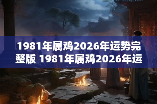 1981年属鸡2026年运势完整版 1981年属鸡2026年运势如何