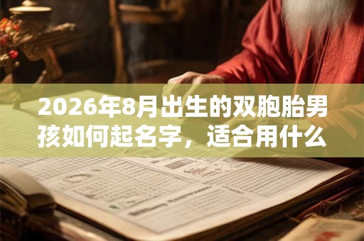 2026年8月出生的双胞胎男孩如何起名字，适合用什么