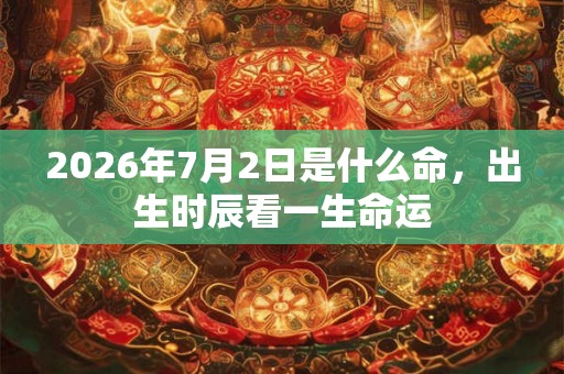 2026年7月2日是什么命，出生时辰看一生命运