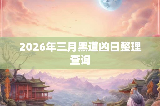 2026年三月黑道凶日整理查询