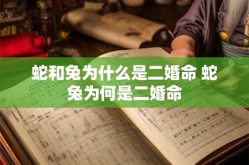 蛇和兔为什么是二婚命 蛇兔为何是二婚命