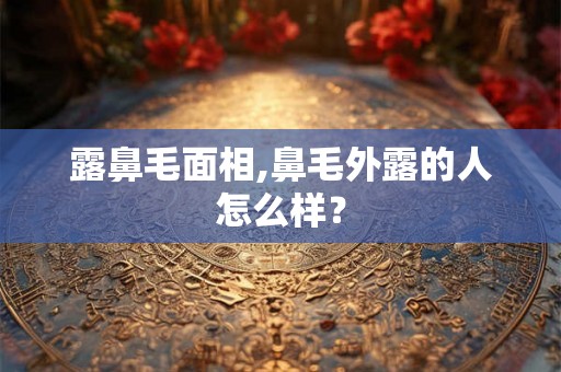 露鼻毛面相,鼻毛外露的人怎么样? 露鼻毛面相,鼻毛外露的人怎么样?