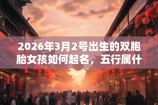 2026年3月2号出生的双胞胎女孩如何起名，五行属什么？