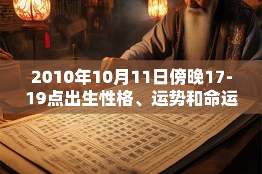 2010年10月11日傍晚17-19点出生性格、运势和命运