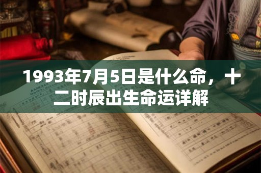 1993年7月5日是什么命，十二时辰出生命运详解
