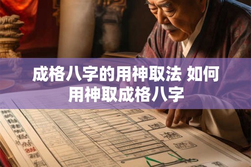 成格八字的用神取法 如何用神取成格八字