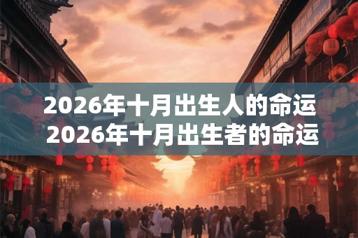 2026年十月出生人的命运 2026年十月出生者的命运如何