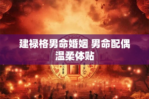 建禄格男命婚姻 男命配偶温柔体贴