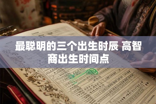 最聪明的三个出生时辰 高智商出生时间点