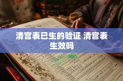 清宫表已生的验证 清宫表生效吗