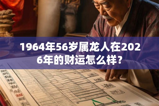 1964年56岁属龙人在2026年的财运怎么样? 1964年56岁属龙人在2026年的财运怎么样?
