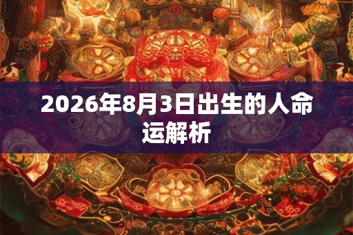 2026年8月3日出生的人命运解析