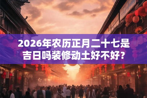 2026年农历正月二十七是吉日吗装修动土好不好？