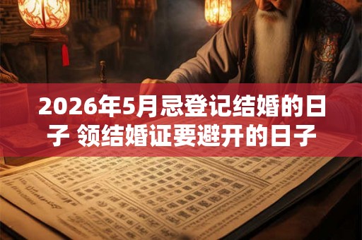2026年5月忌登记结婚的日子 领结婚证要避开的日子
