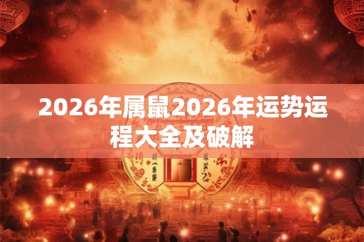 2026年属鼠2026年运势运程大全及破解