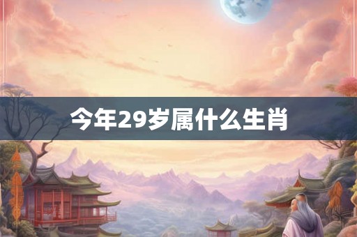 今年29岁属什么生肖