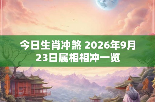 今日生肖冲煞 2026年9月23日属相相冲一览