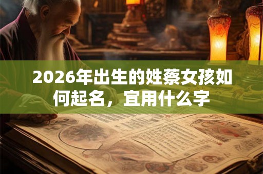 2026年出生的姓蔡女孩如何起名，宜用什么字