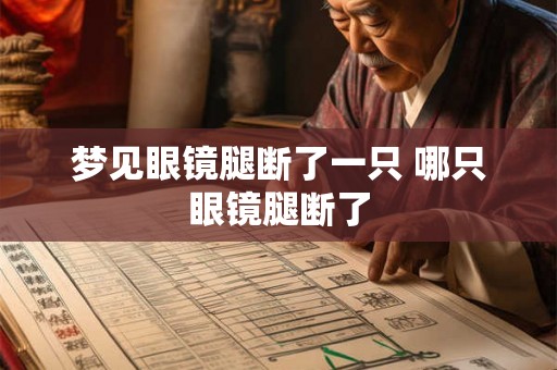 梦见眼镜腿断了一只 哪只眼镜腿断了