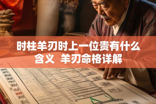 时柱羊刃时上一位贵有什么含义  羊刃命格详解