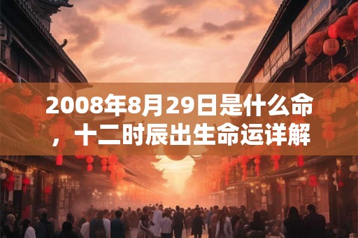 2008年8月29日是什么命，十二时辰出生命运详解
