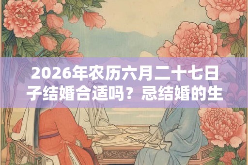 2026年农历六月二十七日子结婚合适吗？忌结婚的生肖？