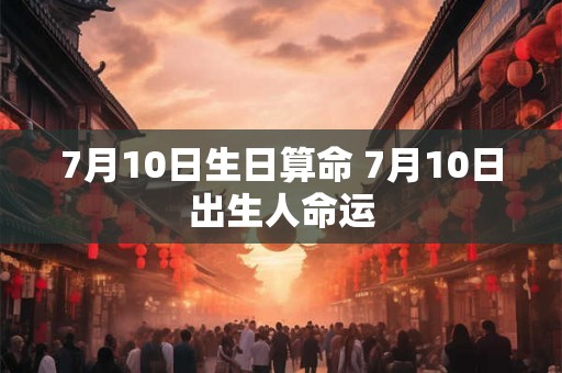 7月10日生日算命 7月10日出生人命运