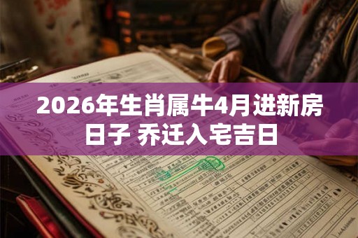 2026年生肖属牛4月进新房日子 乔迁入宅吉日