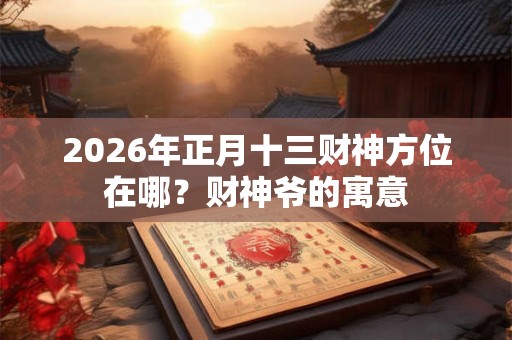 2026年正月十三财神方位在哪？财神爷的寓意