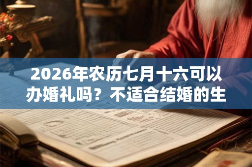 2026年农历七月十六可以办婚礼吗？不适合结婚的生肖？