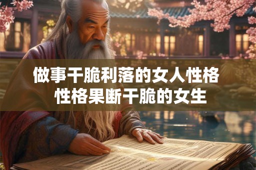 做事干脆利落的女人性格  性格果断干脆的女生