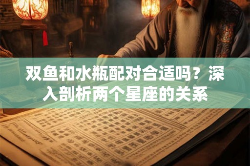 双鱼和水瓶配对合适吗？深入剖析两个星座的关系