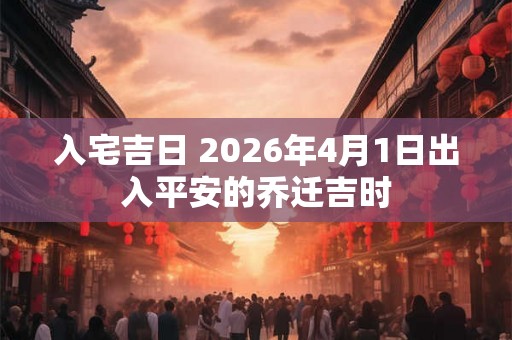 入宅吉日 2026年4月1日出入平安的乔迁吉时