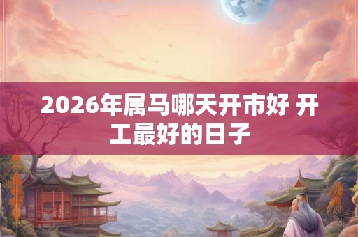 2026年属马哪天开市好 开工最好的日子